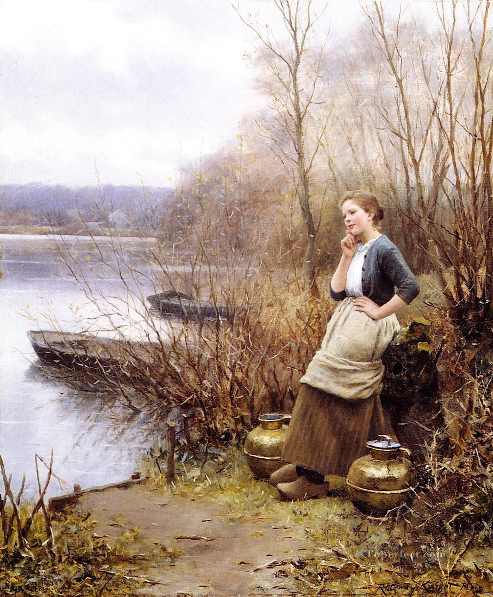A Lovely Thought countrywoman Daniel Ridgway Knight Oil Paintings